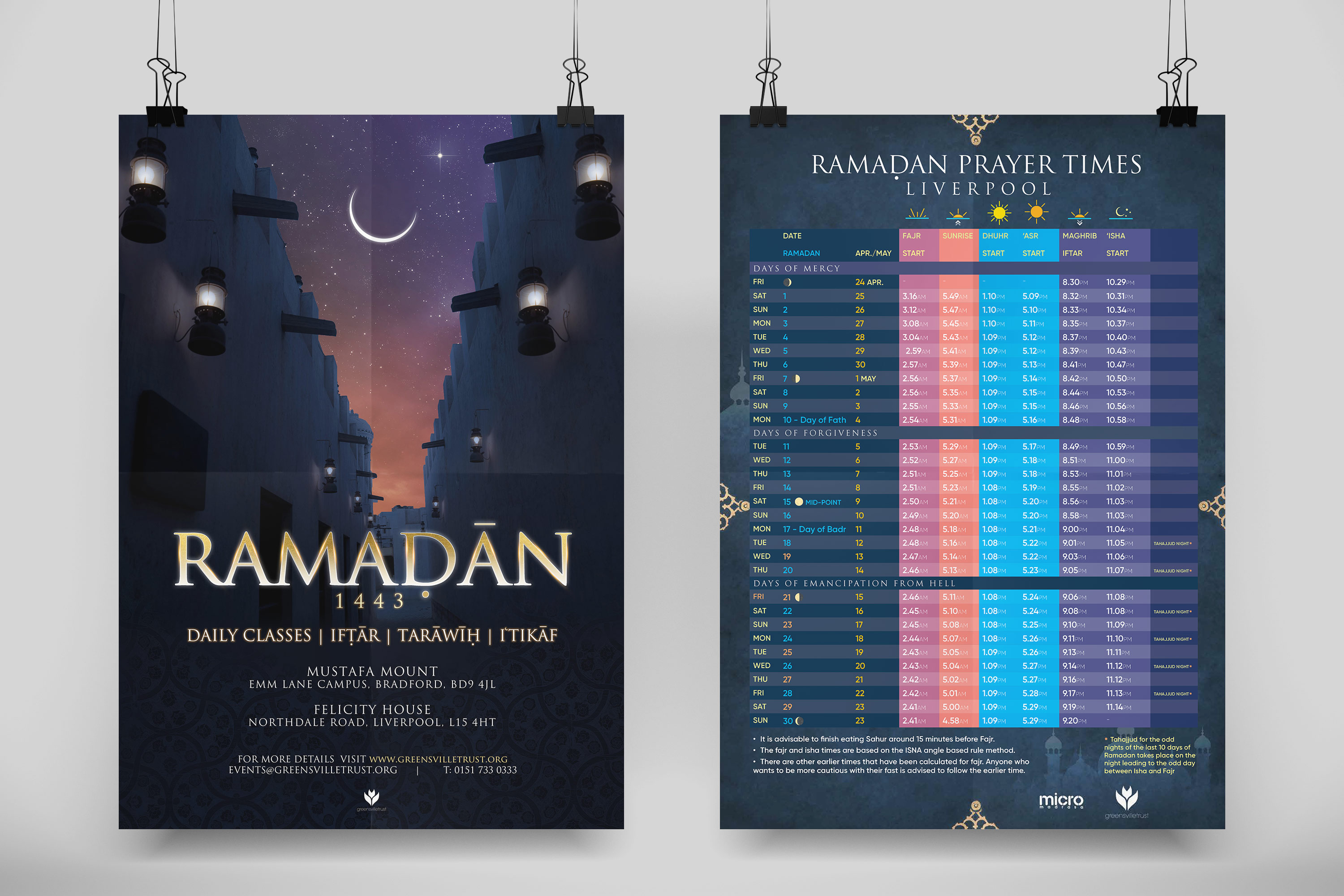 Ramadan Poster and Timetable – UK